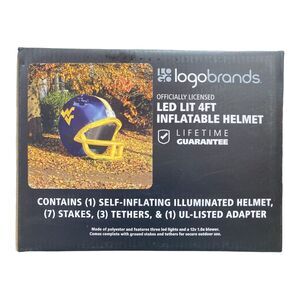 Logo Brands Officially Licensed NCAA 4' Inflatable Team Helmet (West Virginia)